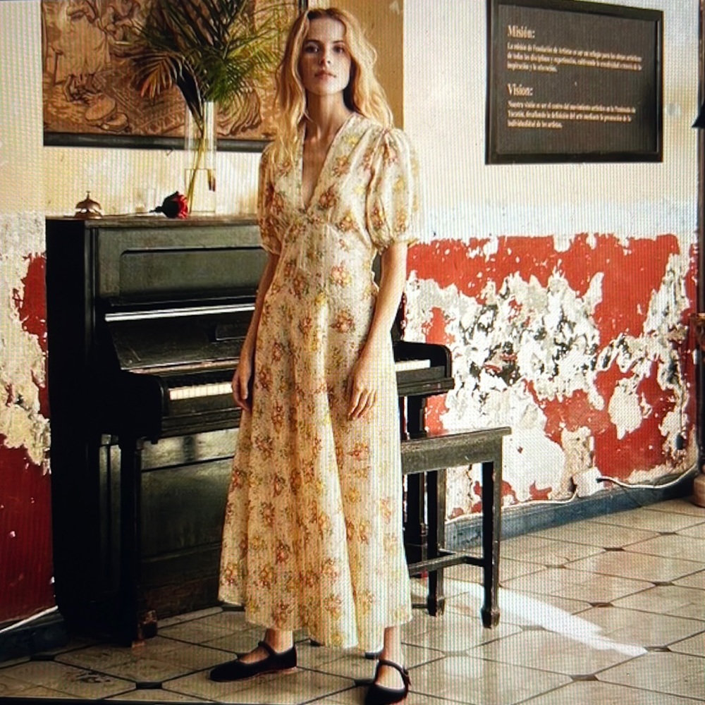 Dôen Wisteria Dress; Orchard Botanical Print